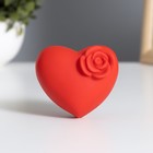 Фигурка светящаяся RISALUX «Сердце с цветочком», LED-ночник, красный, 3.2×6×6.5 см - Фото 1