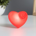 Фигурка светящаяся RISALUX «Сердце с цветочком», LED-ночник, красный, 3.2×6×6.5 см - Фото 2