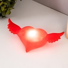 Ночник Сердце с крыльями LED красный 7х14,3х3,8 см RISALUX - Фото 1