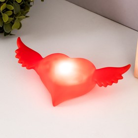 Ночник Сердце с крыльями LED красный 7х14,3х3,8 см RISALUX