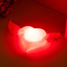 Ночник Сердце с крыльями LED красный 7х14,3х3,8 см RISALUX - Фото 3