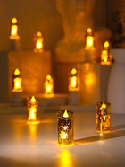 Светодиодная свеча, ночник LED RISALUX «Новый год», от батареек, 3.8×3.8×7.5 см, МИКС - Фото 1