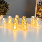 Светодиодная свеча, ночник LED RISALUX «Новый год», от батареек, 3.8×3.8×7.5 см, МИКС - Фото 3