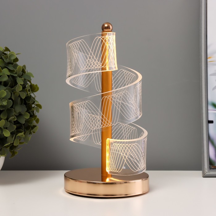 Настольная лампа "Спираль" LED 5Вт золото 11х11х25 см RISALUX - Фото 1