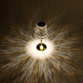 Настольная лампа "Берта" LED USB АКБ золото 13х13х29 см RISALUX