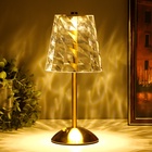 Светильник настольный RISALUX «Берта», интерьерный, USB, LED, АКБ, золото, 13×13×29 см - Фото 8