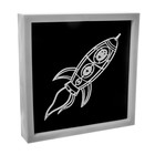 Световая картина-ночник "Ракета" LED USB от батареек 3хАА белый 24,5х24,5х3,5 см RISALUX - фото 8690374