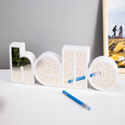 Фигурка световая RISALUX «Хеллоу», LED-ночник, USB, от батареек 3×АА, белый, 36×13×4 см