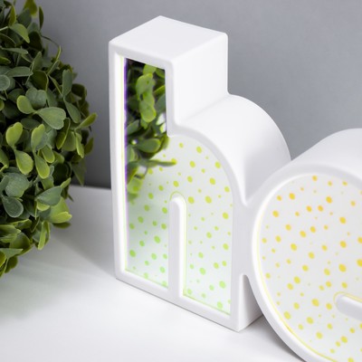 Фигурка световая RISALUX «Хеллоу», LED-ночник, USB, от батареек 3×АА, белый, 36×13×4 см