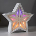 Ночник "Звезда" LED USB от батареек 3хАА белый 22,5х22,5х5 см RISALUX - фото 319148436