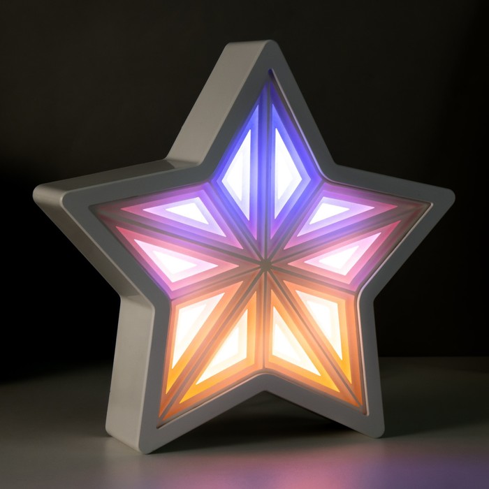 Ночник "Звезда" LED USB от батареек 3хАА белый 22,5х22,5х5 см RISALUX - фото 1884033606