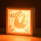 Световая картина-ночник "Ленивец" LED от батареек 3хАА USB 15,5x4,5x15,5 см RISALUX - фото 10097524