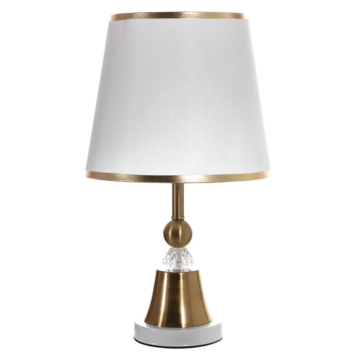 Настольная лампа "Матильда" Е27 40Вт бело-бронзовый 25х25х42 см RISALUX - фото 1906125458