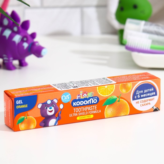 Детская зубная паста LION Thailand Kodomo с ароматом апельсина, гелевая, 40 г - Фото 1