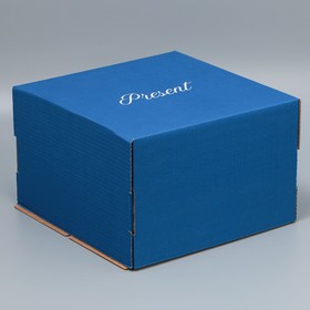 Коробка складная голубая «Present» 30 х 30 х 19 см