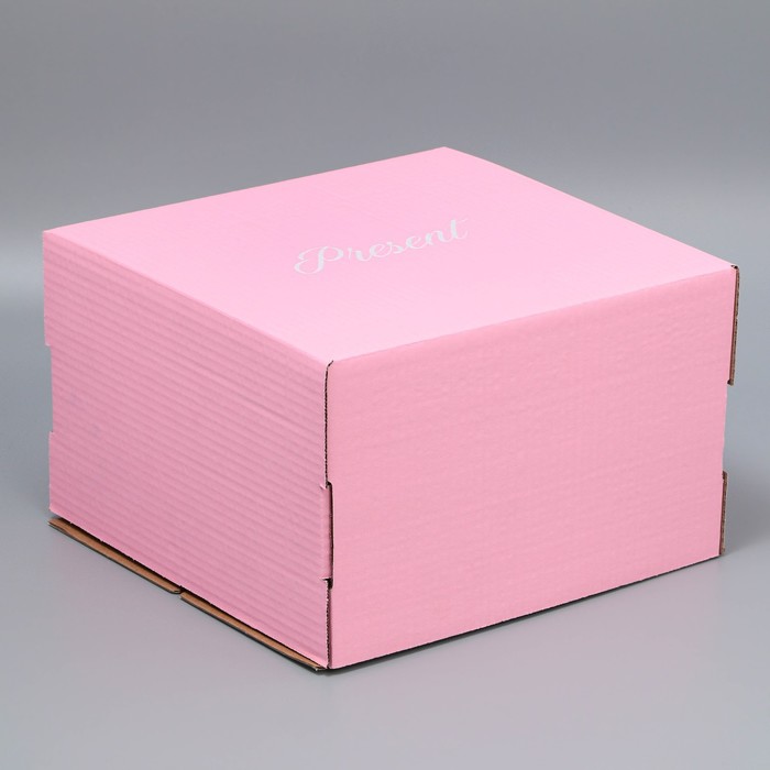 Коробка складная розовая «Present» 30 х 30 х 19 см