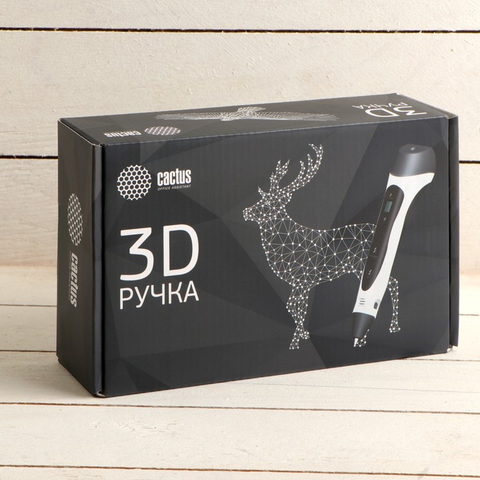 3D ручка Cactus (CS-3D-PEN-C-WT), ABS и PLA, пластик в комплекте, белая - фото 51458162