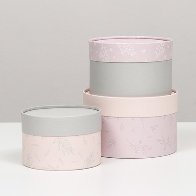 Набор подарочных коробок 3 в 1, завальцованные «Пастель», 16×10, 14×9, 13×8.5 см