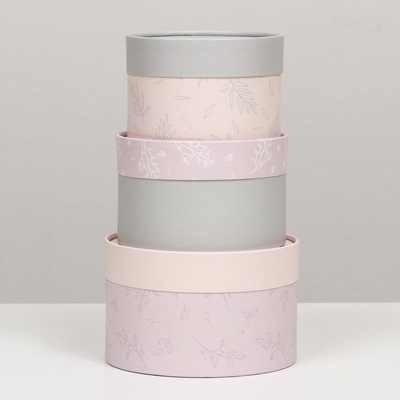 Набор подарочных коробок 3 в 1, завальцованные «Пастель», 16×10, 14×9, 13×8.5 см