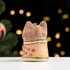 Колокольчик "Кошка с мороженным", керамика - фото 24339142