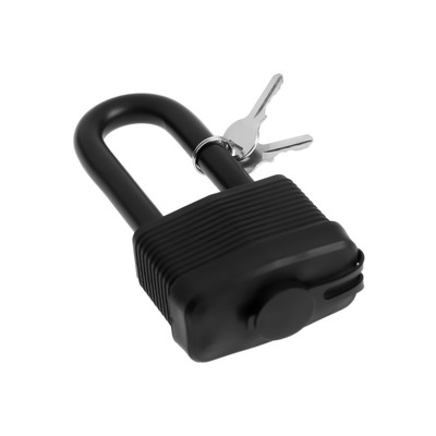 УЦЕНКА Замок навесной LOCKLAND, 65 мм, влагозащищенный, длинная дужка, 2 ключа, цвет черный