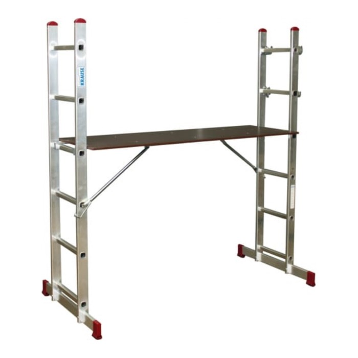 Подмости лестничные KRAUSE CORDA, алюминиевые, рабочая высота 2.95-3.75 м, 2×6 ступеней - Фото 1
