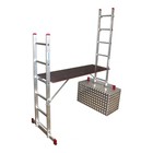 Подмости лестничные KRAUSE CORDA, алюминиевые, рабочая высота 2.95-3.75 м, 2×6 ступеней - Фото 3