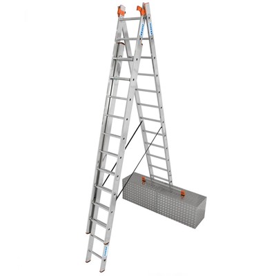 Лестница KRAUSE MONTO TRIBILO, алюминиевая, трехсекционная, 12 ступеней