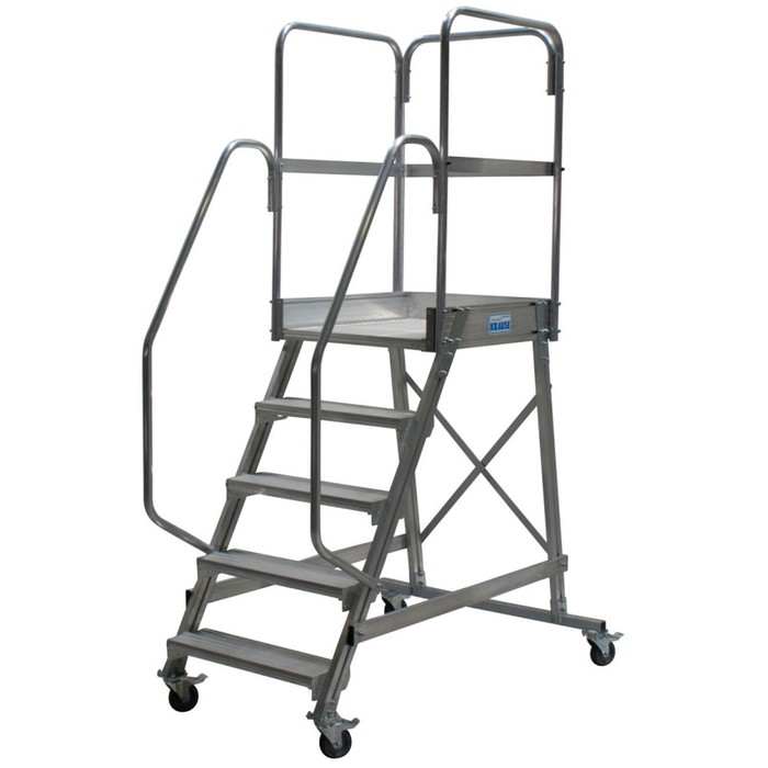 Лестница-платформа KRAUSE CORDA, с площадкой, алюминиевая, 5 ступеней - Фото 1