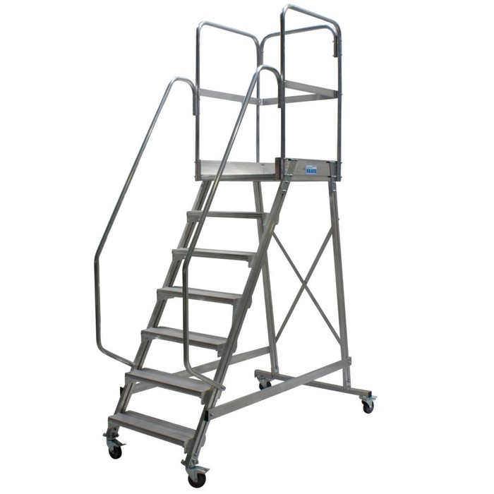 Лестница-платформа KRAUSE CORDA, с площадкой, алюминиевая, 7 ступеней - Фото 1