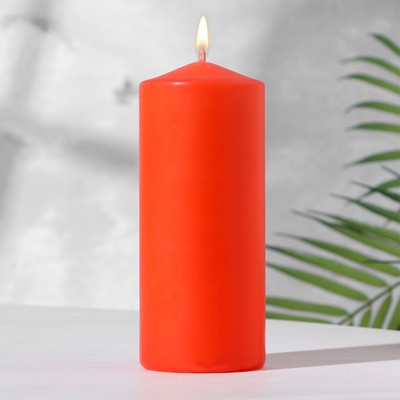 Свеча-цилиндр, 6×14 см, 350 г, 19 ч, красный