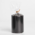 Свеча-цилиндр, 6х8,5 см, 180 г, 12 ч,  чёрный - Фото 3
