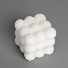 Свеча Бабл куб, 6х6 см, белый - Фото 3