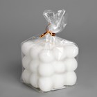 Свеча Бабл куб, 6х6 см, белый - Фото 4