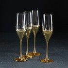 Набор стеклянных бокалов для шампанского «Электрическое золото», 160 мл, 4 шт - фото 319149753