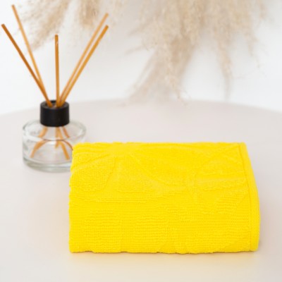 Полотенце махровое «Апельсины», 30×50 см, жёлтое, 400 г/м, хлопок 100%