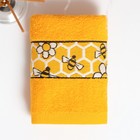Полотенце махровое 30х60см, Пчелы, оранжевый 340г/м хл - Фото 2