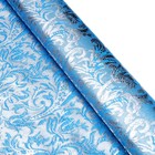 Лоскут для рукоделия, 50 х 50 см, парча, серебро на голубом - Фото 2