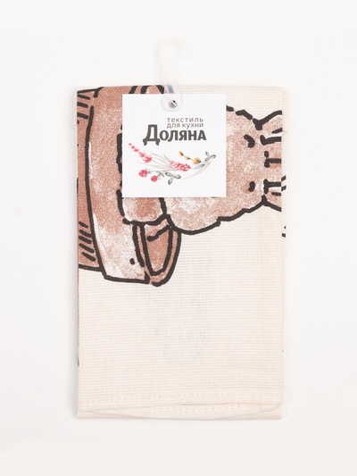 Кухонное полотенце «Доляна. Озорные зайцы», 35×60 см, 100% хлопок, рогожка 164 г/м²