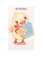 Набор полотенец кухонный Доляна «Пасхальный цыплёнок» 35×60 см - 2 шт., 100% хлопок - Фото 2