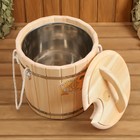 Запарник из кедра с крышкой, 15 л, нержавеющая вставка - фото 24550129
