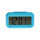 Часы HOMESTAR HS-0110, будильник, температура, подсветка, 3хААА, синие - Фото 3