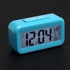 Часы HOMESTAR HS-0110, будильник, температура, подсветка, 3хААА, синие - Фото 4