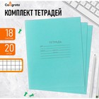 Комплект тетрадей из 20 штук, 18 листов в клетку КПК "Зелёная обложка", блок офсет, белизна 90% 9364948 - фото 23293639