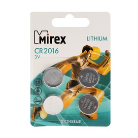 Батарейка литиевая Mirex, CR2016-4BL, 3В, блистер, 4 шт.