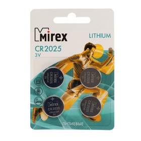Батарейка литиевая Mirex, CR2025-4BL, 3В, блистер, 4 шт.