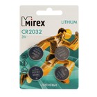 Батарейка литиевая Mirex, CR2032-4BL, 3В, блистер, 4 шт. - фото 319150251