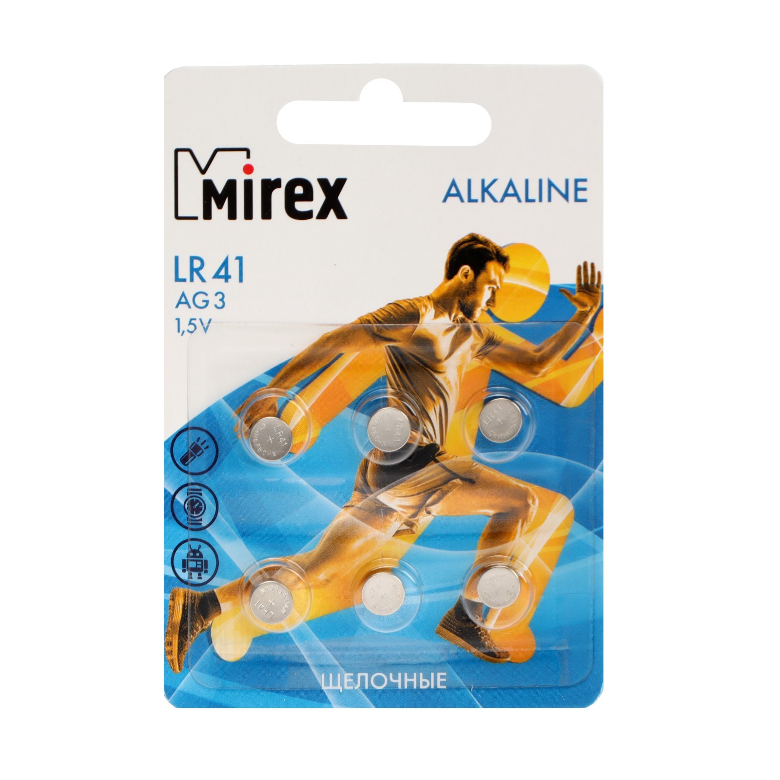 Батарейка алкалиновая Mirex, LR41, AG3, 1.5В, блистер, 6 шт (9377658 ...