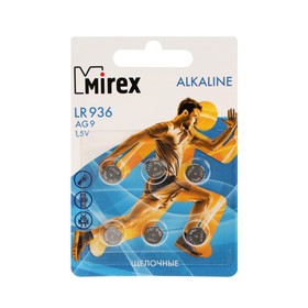 Батарейка алкалиновая Mirex, LR936, AG9, 1.5В, блистер, 6 шт