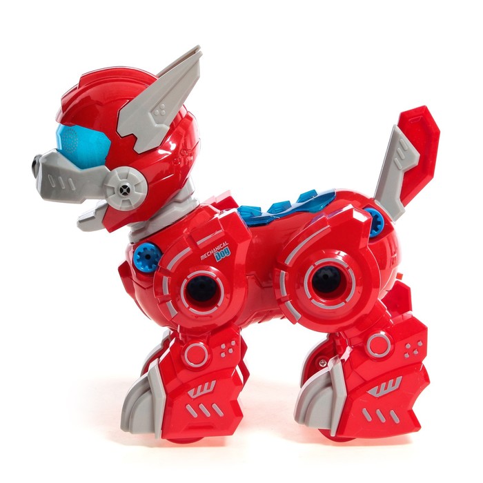 Робот собака «Роборекс» UNICON, винтовой конструктор, интерактивный: световые эффекты, 19 деталей, на батарейках, красный - фото 1884034550